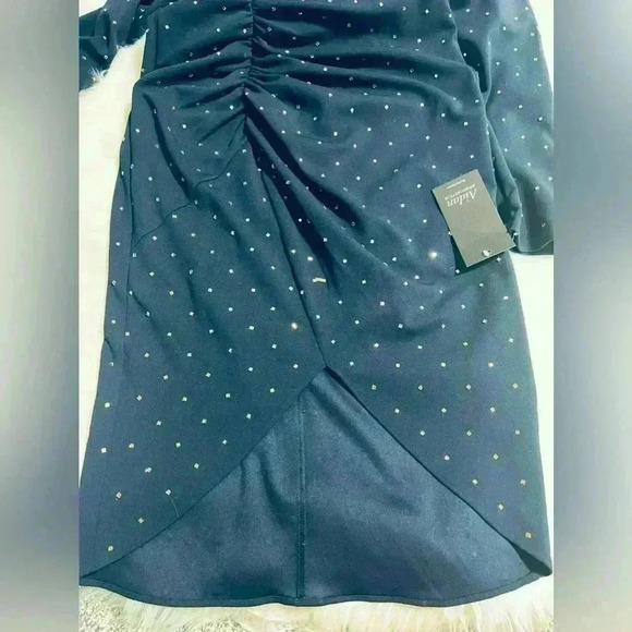 Aidan Mattox Women's Blue V-Neck Long-Sleeve Mock-Wrap - Picture 5 of 5